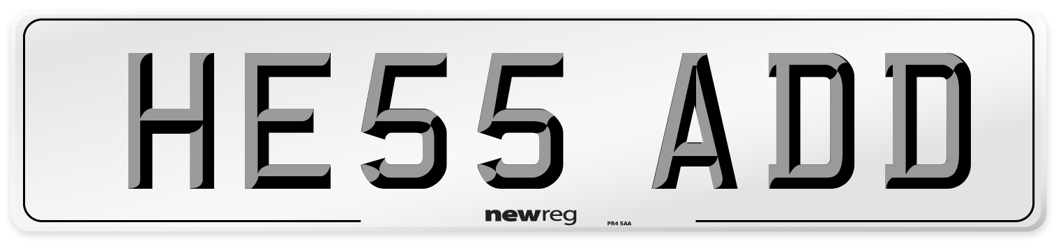 HE55 ADD Number Plate from New Reg